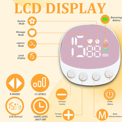 Wearable Electric Breast Pump with 3 Modes & 15 Speeds