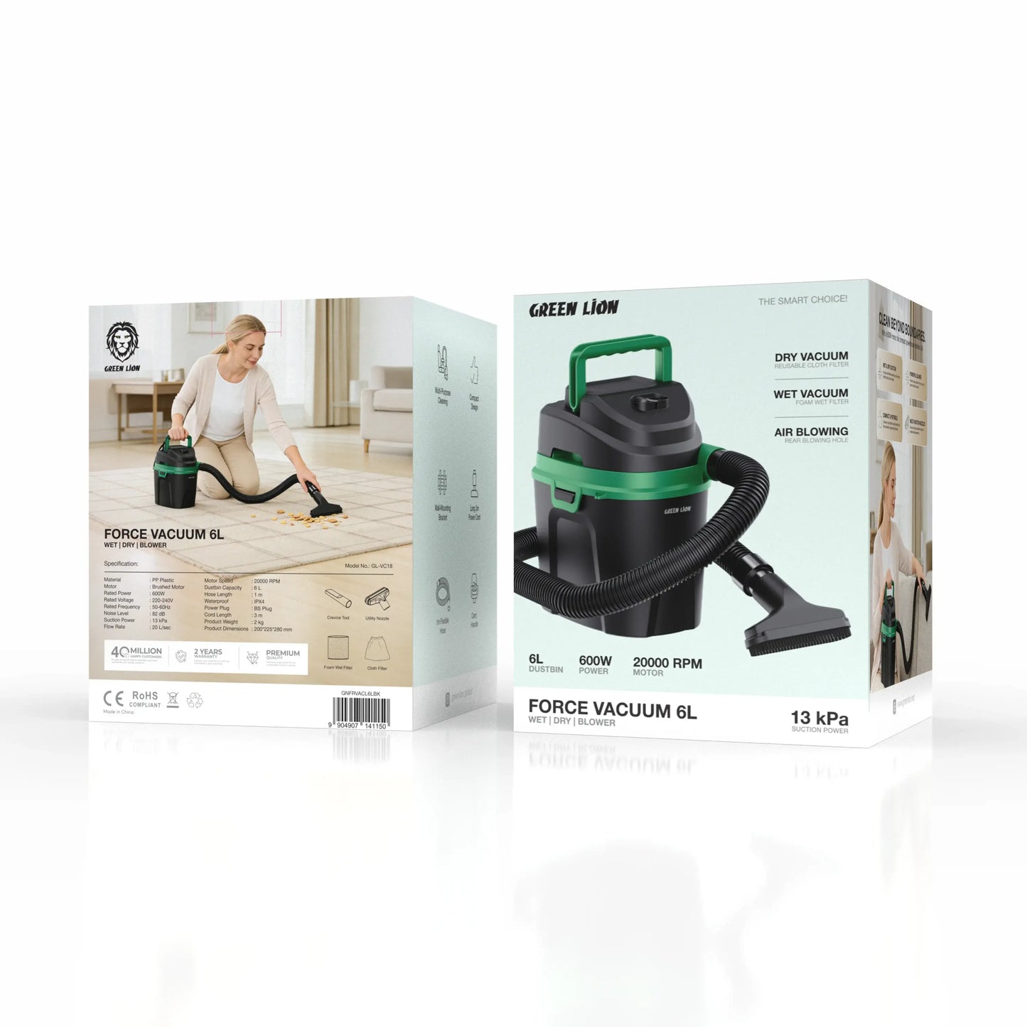 Green Lion FORCE VACUUM 6L (Wet, Dry, Blower) 20000 RPM 600W