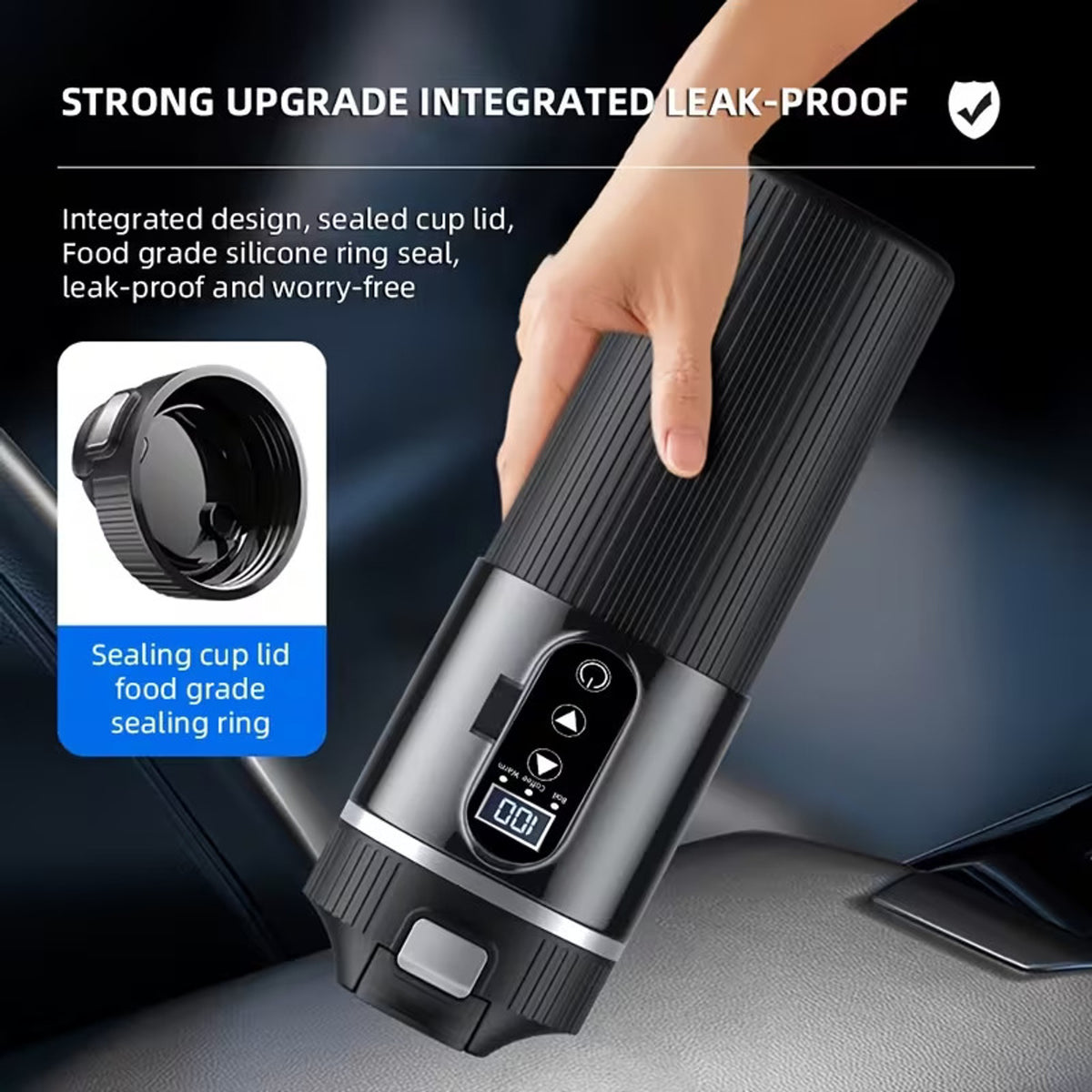 Intelligent Car Electric Kettle 500mL with Touch Screen & Temperature Control