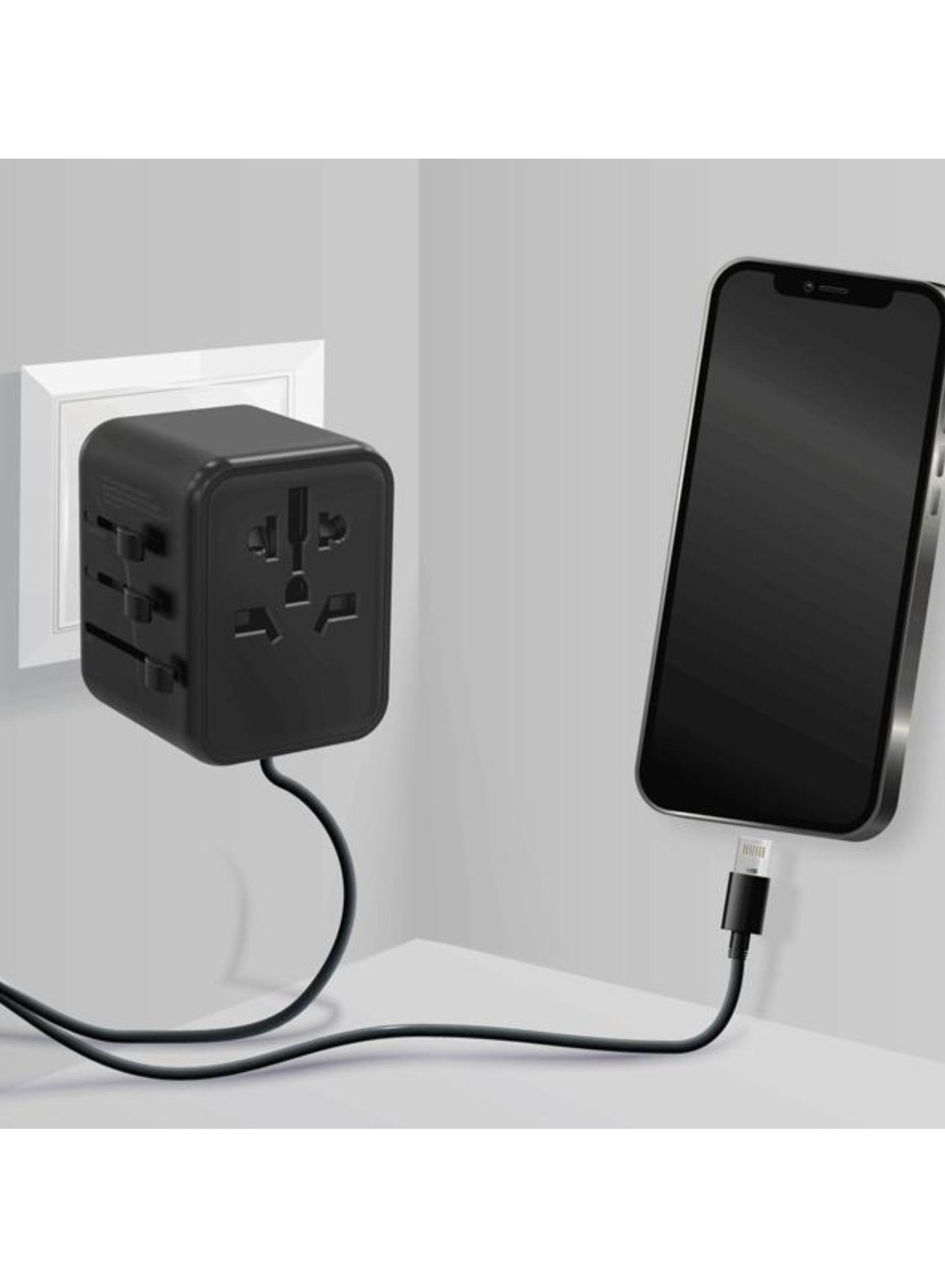 Porodo Dual USB-A Universal Travel Adapter 2.4A