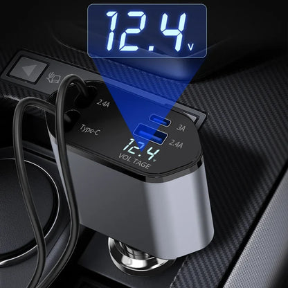 4in1 Telescopic Charging Cable 180°/120W